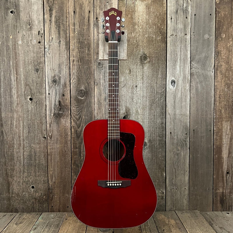 SOLD - Guild D25CH with added pickup system 1980 Cherry Red - Mahar's Vintage Guitars