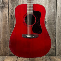 SOLD - Guild D25CH with added pickup system 1980 Cherry Red - Mahar's Vintage Guitars