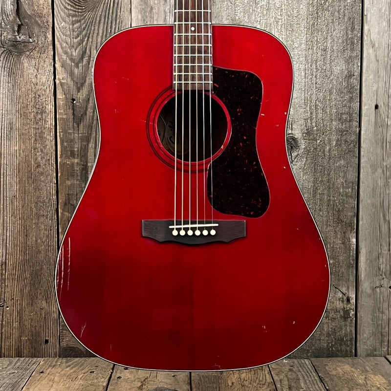 SOLD - Guild D25CH with added pickup system 1980 Cherry Red - Mahar's Vintage Guitars