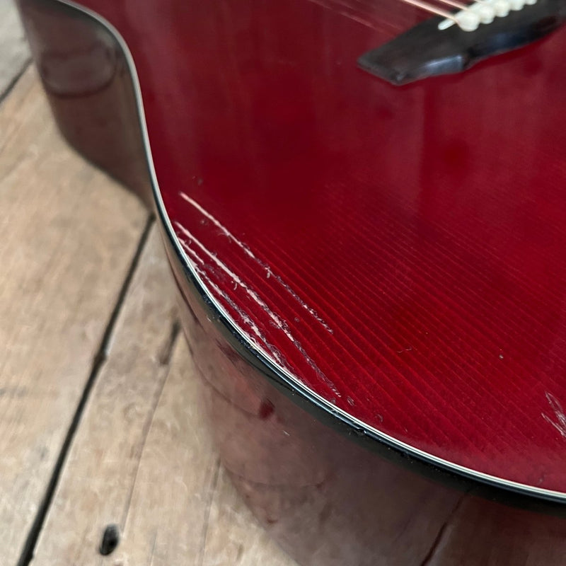 SOLD - Guild D25CH with added pickup system 1980 Cherry Red - Mahar's Vintage Guitars