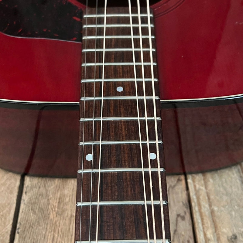 SOLD - Guild D25CH with added pickup system 1980 Cherry Red - Mahar's Vintage Guitars