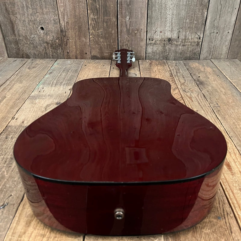 SOLD - Guild D25CH with added pickup system 1980 Cherry Red - Mahar's Vintage Guitars