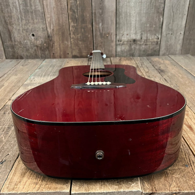 SOLD - Guild D25CH with added pickup system 1980 Cherry Red - Mahar's Vintage Guitars