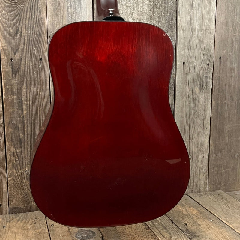 SOLD - Guild D25CH with added pickup system 1980 Cherry Red - Mahar's Vintage Guitars