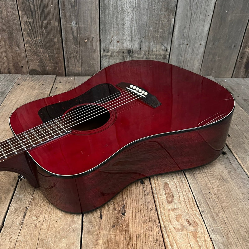 SOLD - Guild D25CH with added pickup system 1980 Cherry Red - Mahar's Vintage Guitars