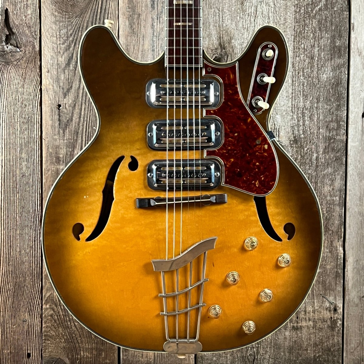 SOLD - Harmony H - 75 1960 through 1963 Honey Burst - Mahar's Vintage Guitars