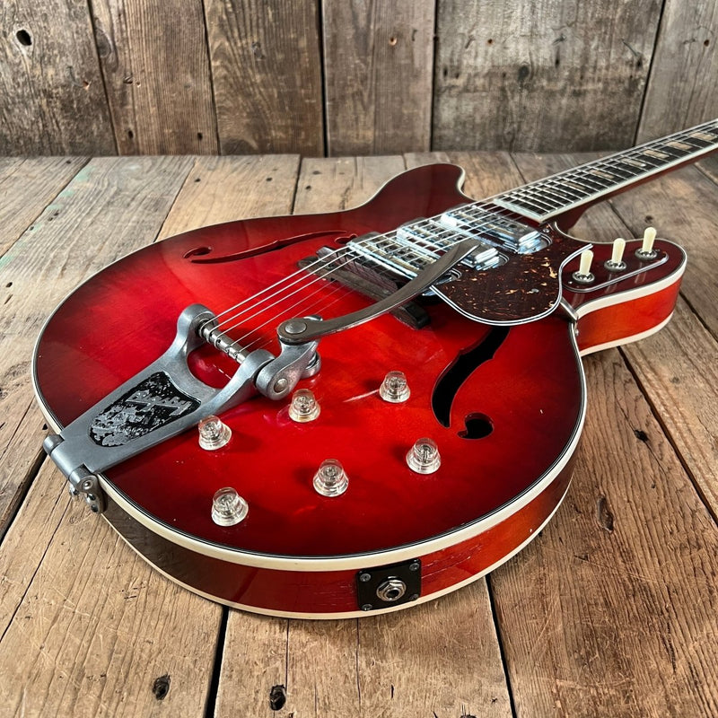 SOLD - Harmony H - 77 Redburst 1963 with Bigsby - Mahar's Vintage Guitars