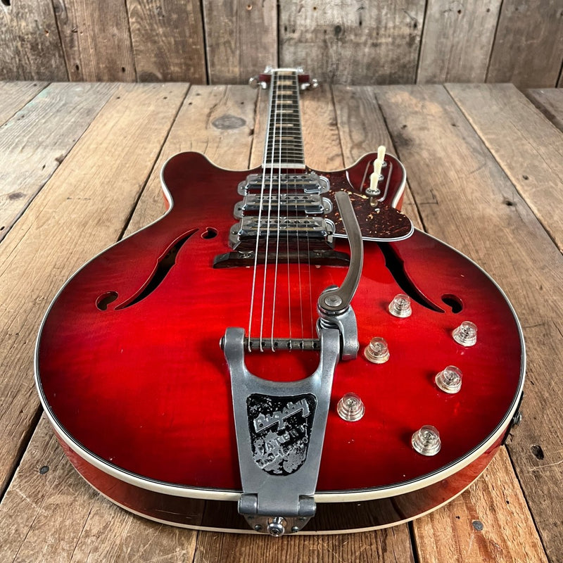 SOLD - Harmony H - 77 Redburst 1963 with Bigsby - Mahar's Vintage Guitars