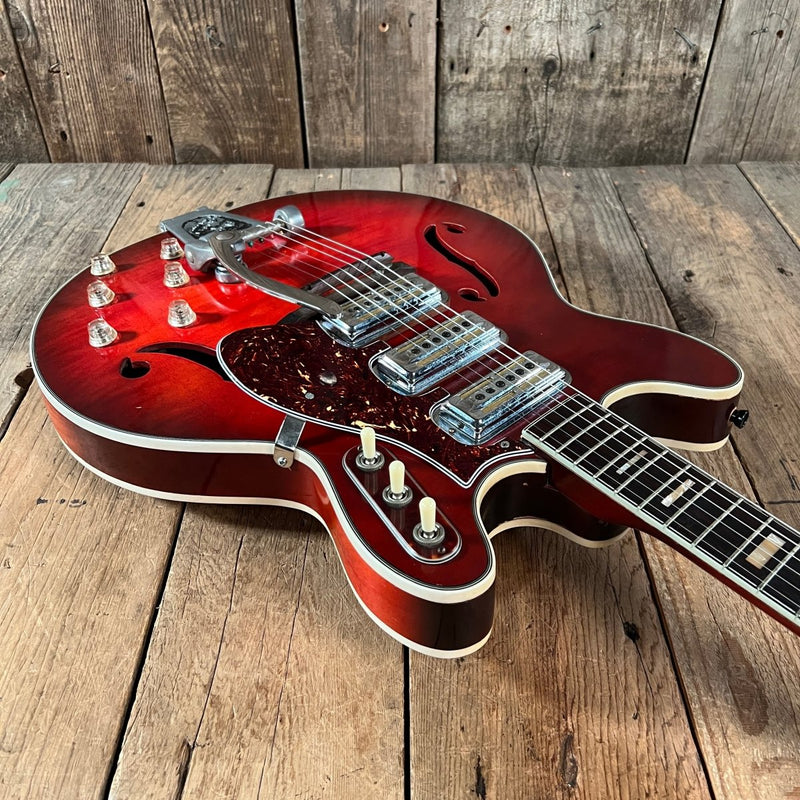 SOLD - Harmony H - 77 Redburst 1963 with Bigsby - Mahar's Vintage Guitars