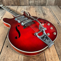 SOLD - Harmony H - 77 Redburst 1963 with Bigsby - Mahar's Vintage Guitars