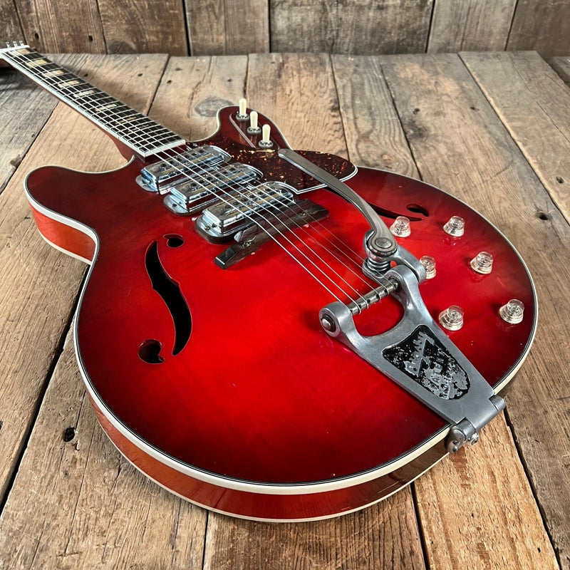 SOLD - Harmony H - 77 Redburst 1963 with Bigsby - Mahar's Vintage Guitars