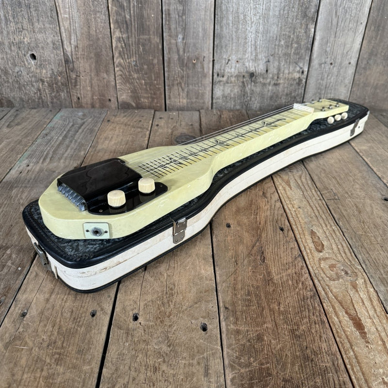SOLD - Harmony H2 Lap Steel 1962 White MOTS Pearloid - Mahar's Vintage Guitars