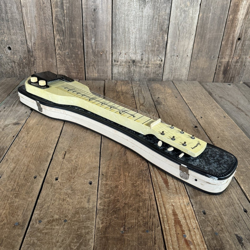 SOLD - Harmony H2 Lap Steel 1962 White MOTS Pearloid - Mahar's Vintage Guitars