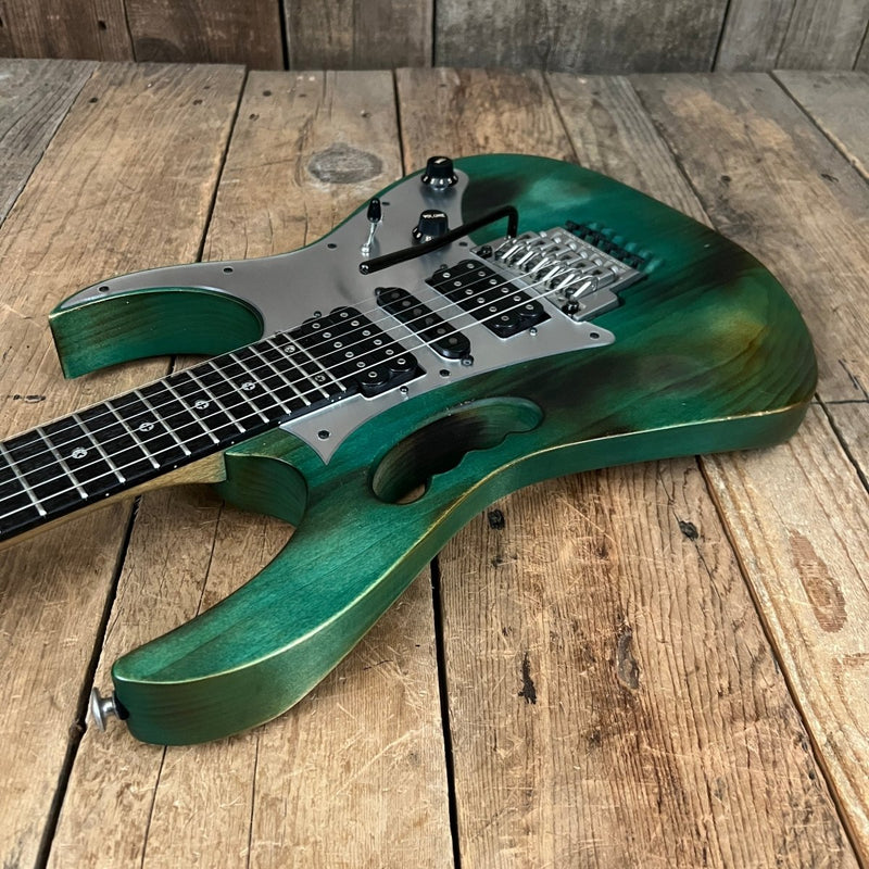 SOLD - Ibanez 1996 JEM7 Burnt Stained Blue Steve Vai - Mahar's Vintage Guitars
