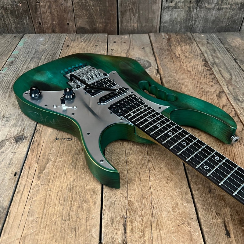SOLD - Ibanez 1996 JEM7 Burnt Stained Blue Steve Vai - Mahar's Vintage Guitars
