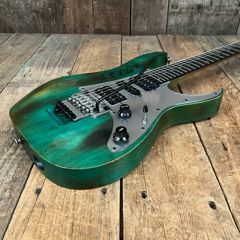 SOLD - Ibanez 1996 JEM7 Burnt Stained Blue Steve Vai - Mahar's Vintage Guitars