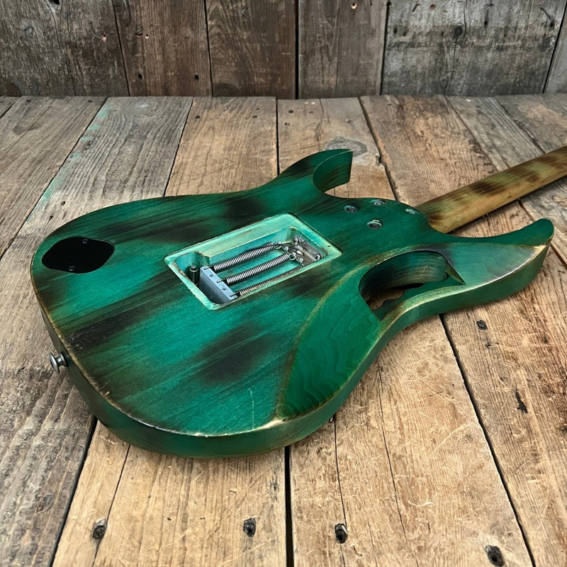 SOLD - Ibanez 1996 JEM7 Burnt Stained Blue Steve Vai - Mahar's Vintage Guitars