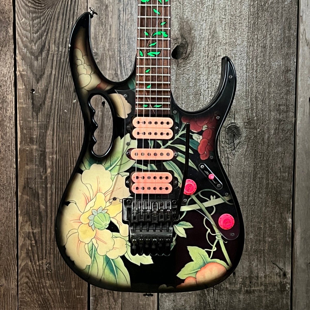 SOLD - Ibanez JEM 77 FP Steve Vai Signature 1988 Floral Pattern - Mahar's Vintage Guitars