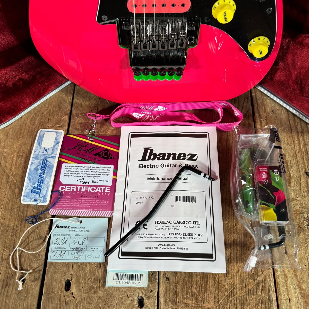 SOLD - Ibanez JEM777 - SK Limited Ed 30th Anniversary Mint 2017 Shocking Pink - Mahar's Vintage Guitars