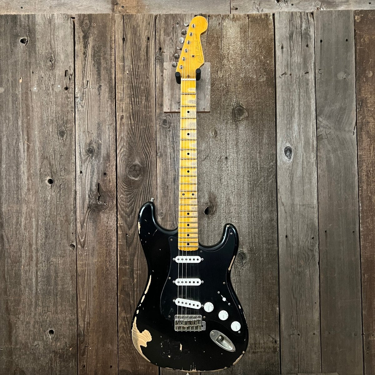 SOLD - Keith Holland Strat Style 2015 Black - Mahar's Vintage Guitars