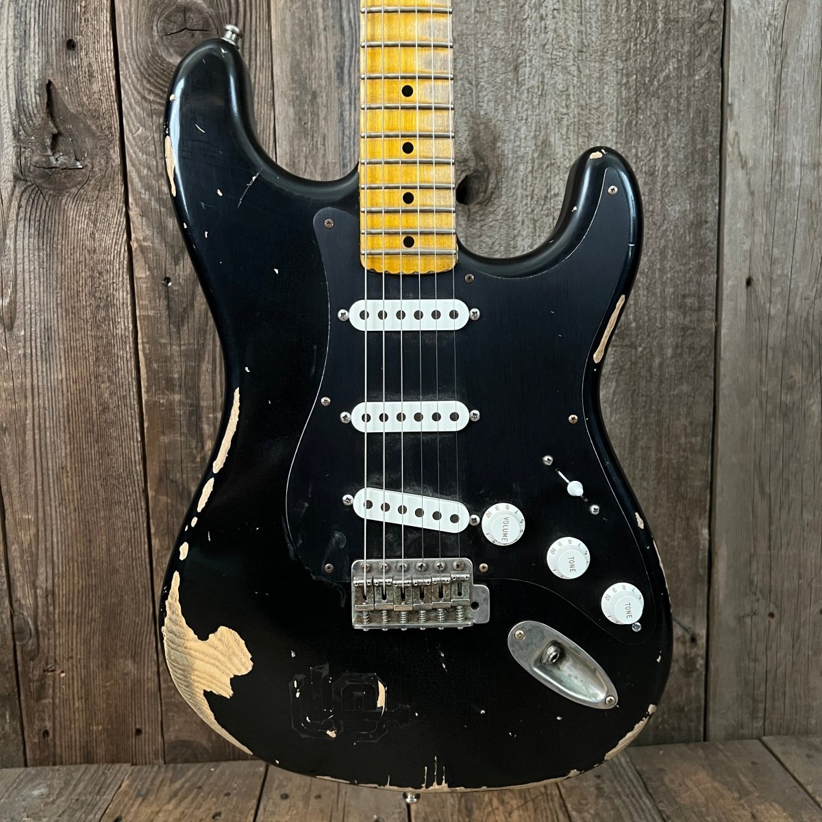 SOLD - Keith Holland Strat Style 2015 Black - Mahar's Vintage Guitars