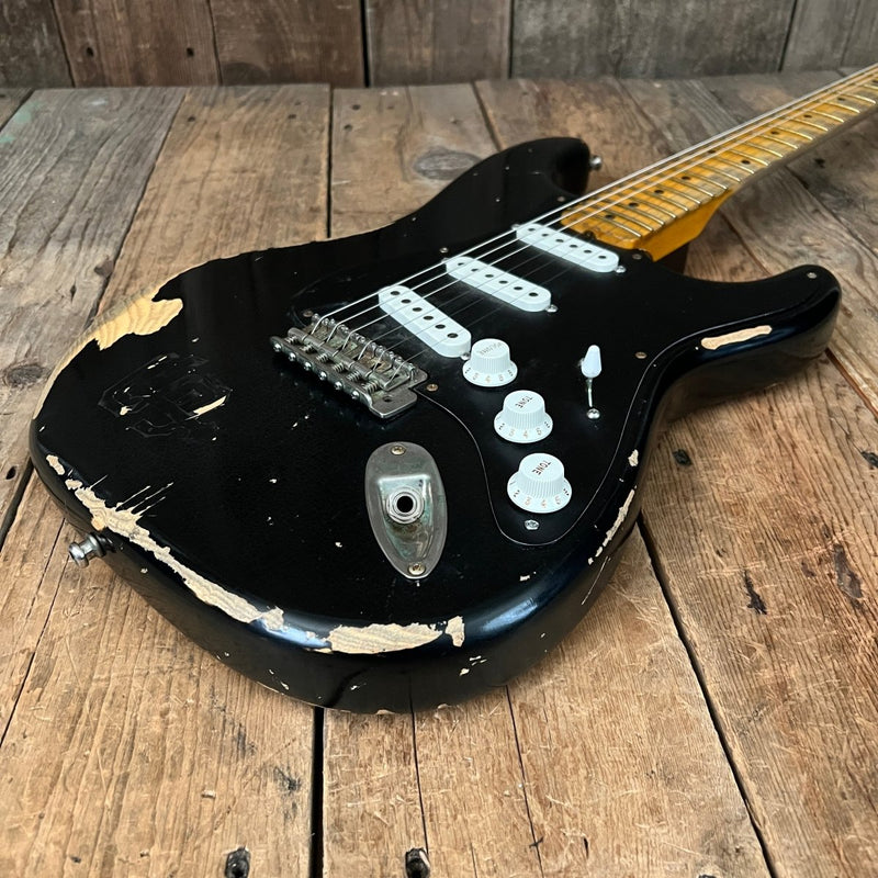 SOLD - Keith Holland Strat Style 2015 Black - Mahar's Vintage Guitars