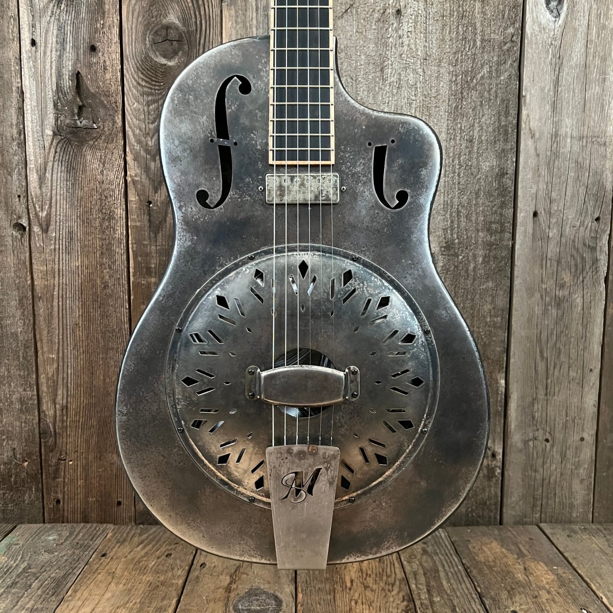 SOLD - Mule Resophonic Tri Cone Resonator Acoustic Electric Aged