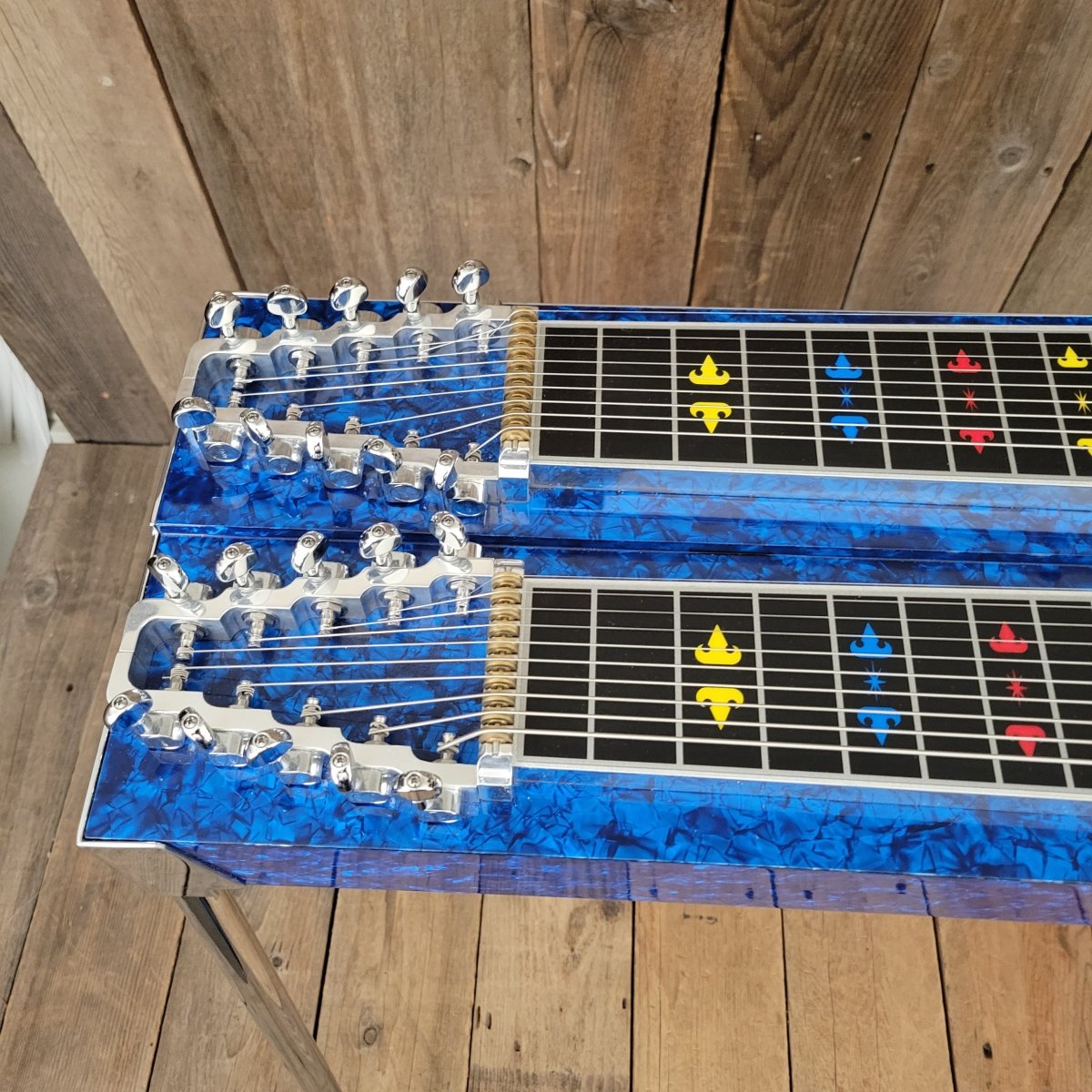 mla pedals Mullen Pedal Steel G2 D10 9 Pedals Double 10 string necks – Mahar's Vintage Guitars