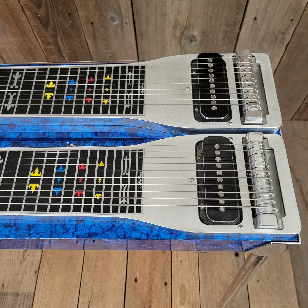 mullen pedal steel Mullen Pedal Steel G2 D10 9 Pedals Double 10 string necks – Mahar's Vintage Guitars