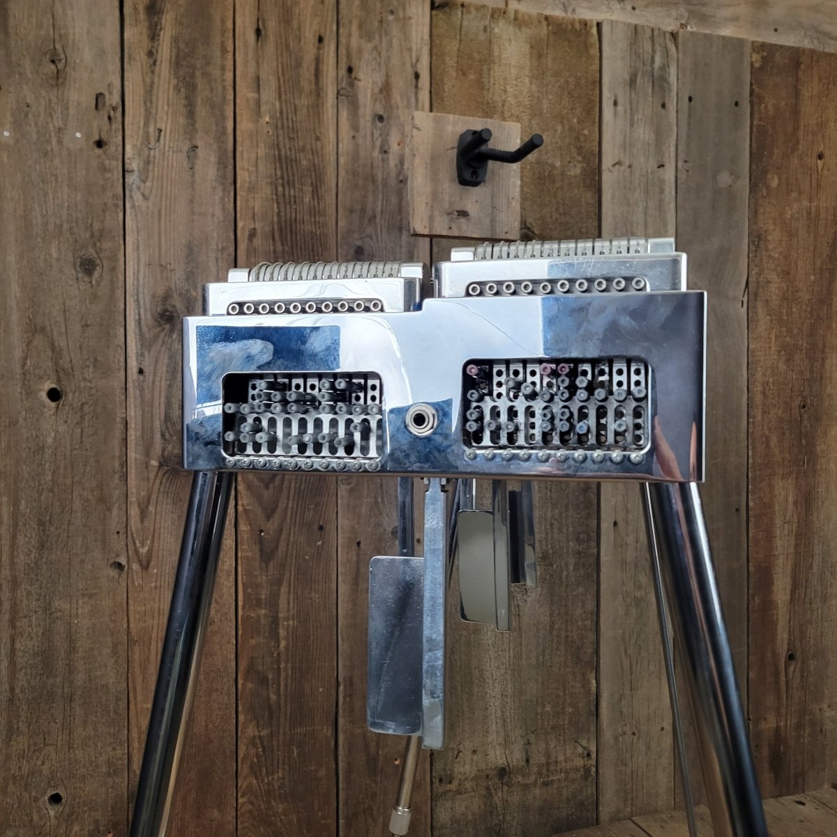 pedal steel for sale Mullen Pedal Steel G2 D10 9 Pedals Double 10 string necks – Mahar's Vintage Guitars