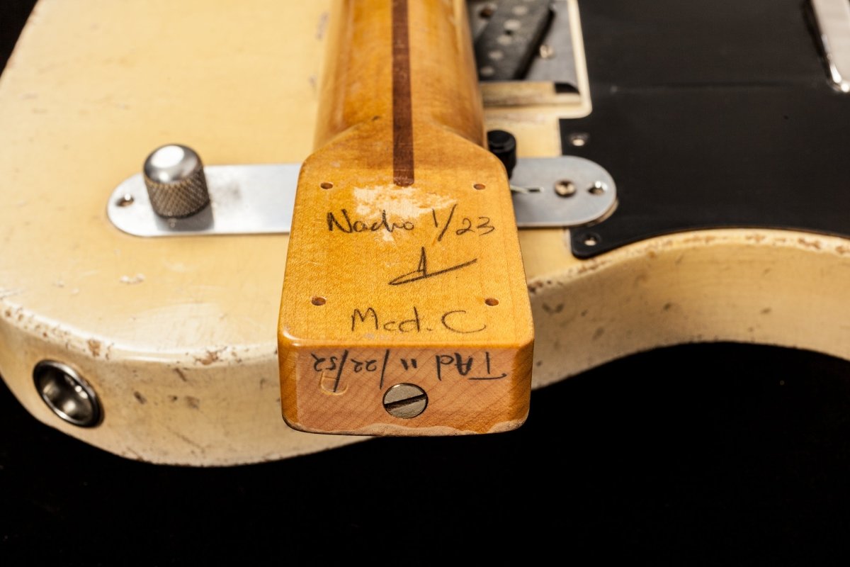 SOLD - Nacho 2023 Blackguard Vince Gill Tribute Telecaster "Sweet Pea" – Authentic Relic Finish, Handbuilt - Mahar's Vintage Guitars