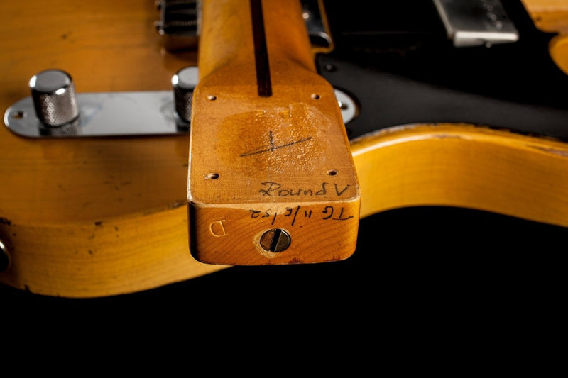 SOLD - Nacho Blackguard V Neck Stock Neck Humbucker 2020 Butterscotch Blonde - Mahar's Vintage Guitars
