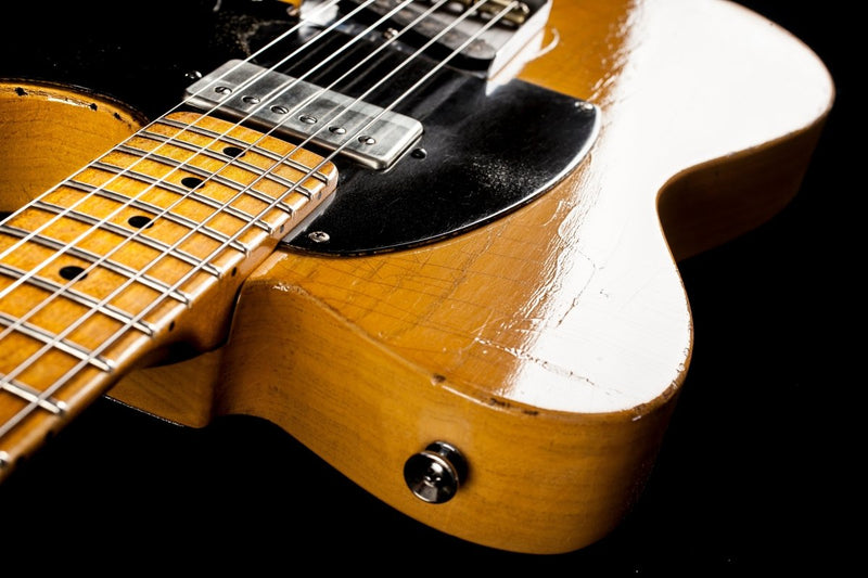 SOLD - Nacho Blackguard V Neck Stock Neck Humbucker 2020 Butterscotch Blonde - Mahar's Vintage Guitars