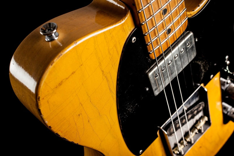 SOLD - Nacho Blackguard V Neck Stock Neck Humbucker 2020 Butterscotch Blonde - Mahar's Vintage Guitars