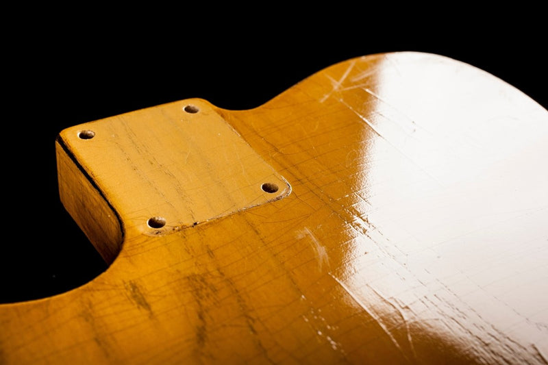 SOLD - Nacho Blackguard V Neck Stock Neck Humbucker 2020 Butterscotch Blonde - Mahar's Vintage Guitars