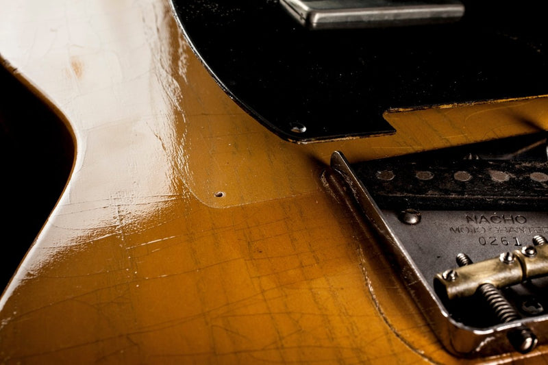 SOLD - Nacho Blackguard V Neck Stock Neck Humbucker 2020 Butterscotch Blonde - Mahar's Vintage Guitars