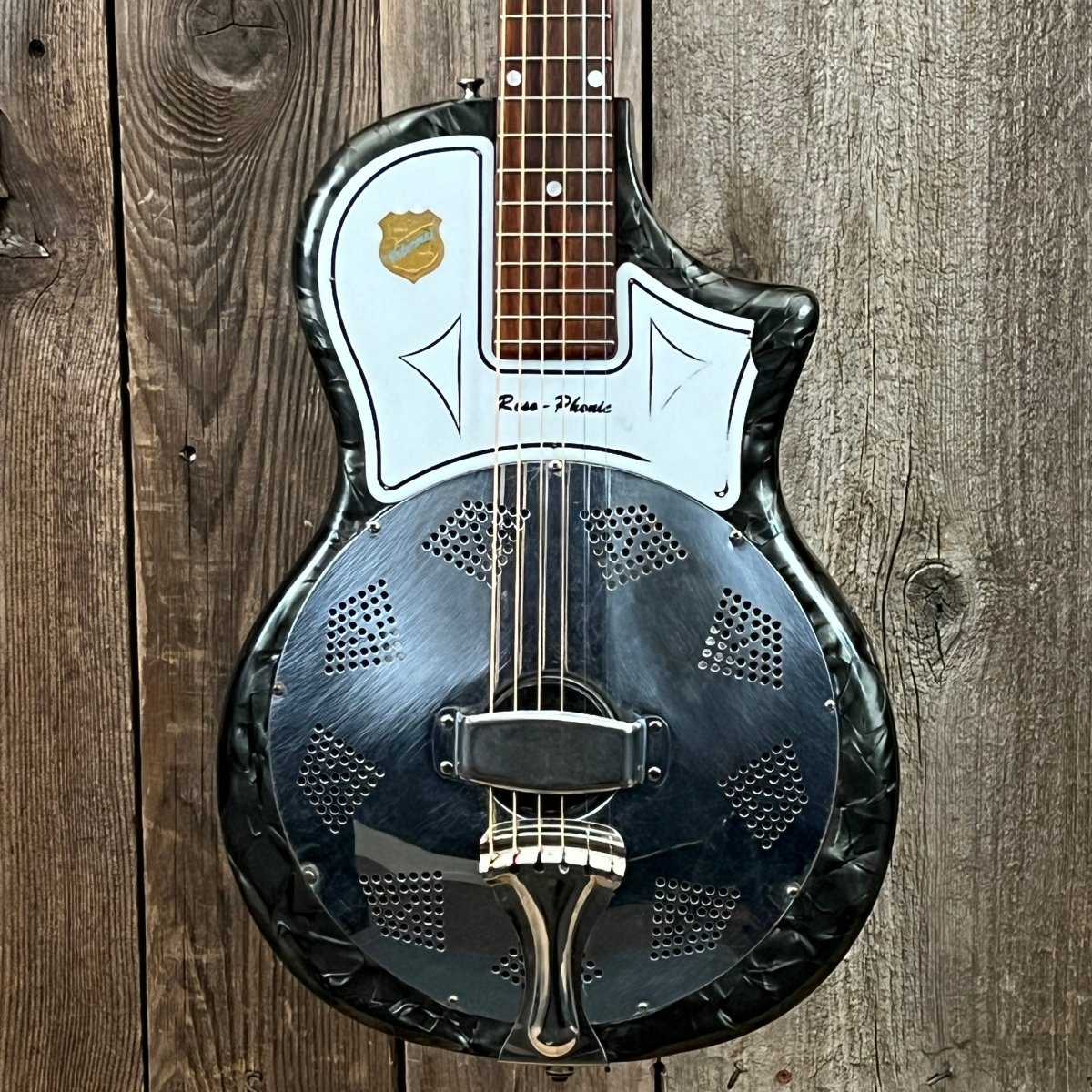 SOLD - National Reso - phonic acoustic resonator 3/4 size 1957 Black Pearloid - Mahar's Vintage Guitars
