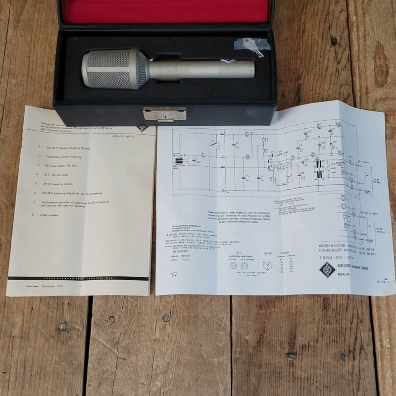 SOLD - Neumann KM86 Pair Multi Pattern FET Condenser Microphone - Mahar's Vintage Guitars