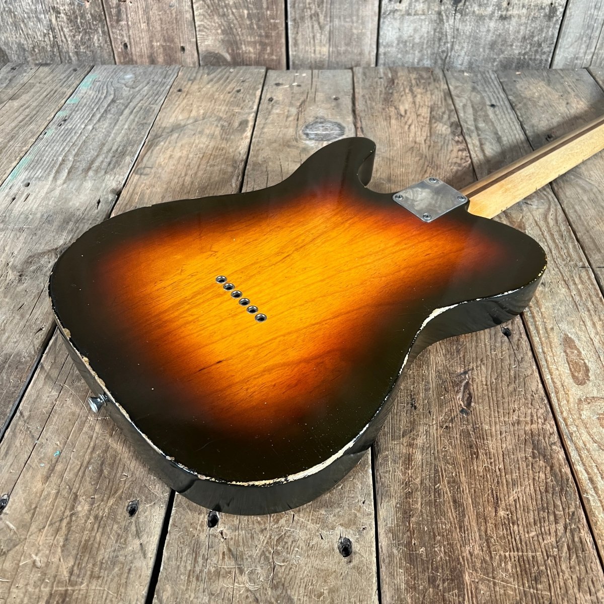 SOLD - On the way to the Dallas Guitar Show May 2, 3, 4 - Danocaster Singlecut F Hole Thinline Telecaster 2017 Sunburst - Mahar's Vintage Guitars