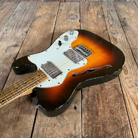 SOLD - On the way to the Dallas Guitar Show May 2, 3, 4 - Danocaster Singlecut F Hole Thinline Telecaster 2017 Sunburst - Mahar's Vintage Guitars