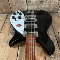 SOLD - Rickenbacker 350V63 Liverpool Semi Hollow Full Scale 2023 Jetglo - Mahar's Vintage Guitars