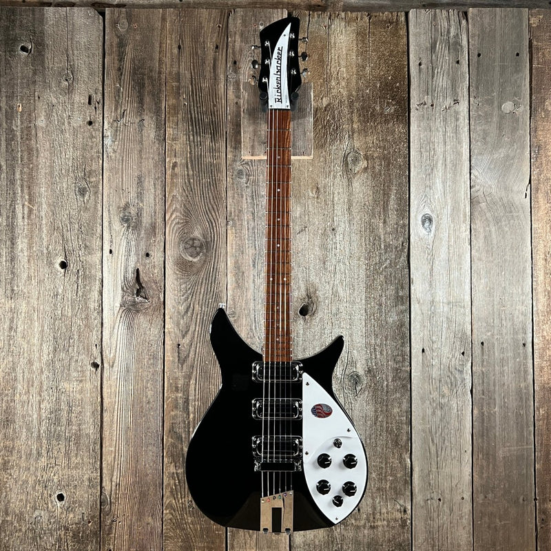 SOLD - Rickenbacker 350V63 Liverpool Semi Hollow Full Scale 2023 Jetglo - Mahar's Vintage Guitars