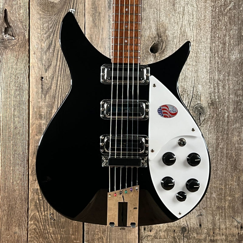 SOLD - Rickenbacker 350V63 Liverpool Semi Hollow Full Scale 2023 Jetglo - Mahar's Vintage Guitars