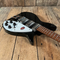 SOLD - Rickenbacker 350V63 Liverpool Semi Hollow Full Scale 2023 Jetglo - Mahar's Vintage Guitars