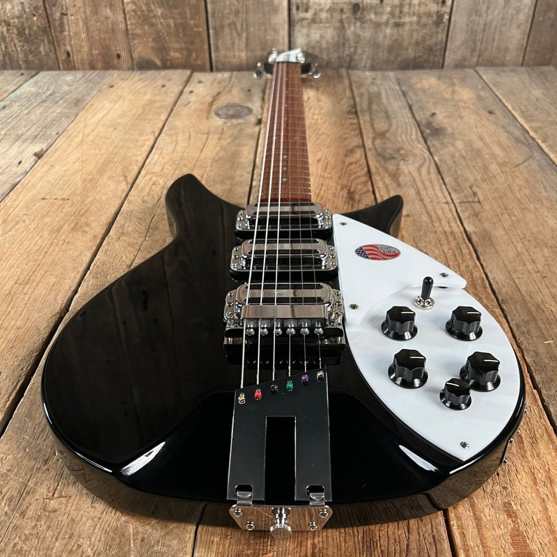 SOLD - Rickenbacker 350V63 Liverpool Semi Hollow Full Scale 2023 Jetglo - Mahar's Vintage Guitars