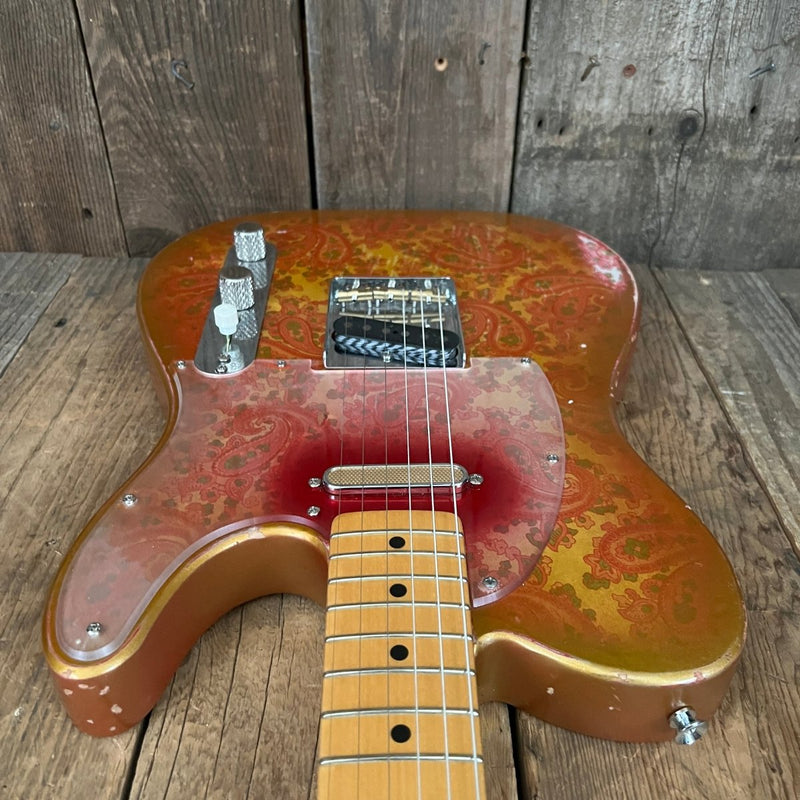 SOLD - Squier Gold Paisley Partscaster 1985 Telecaster - Mahar's Vintage Guitars