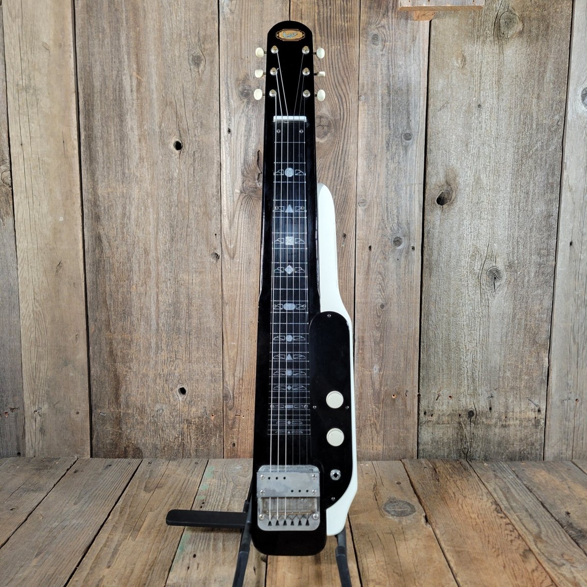 SOLD - Supro 1466BW Jet Airliner Lap Steel with Console Legs 1965