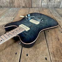 SOLD - Tom Anderson Guitarworks Top T Semi Hollow 2022 Natural Artic Blue Burst - Mahar's Vintage Guitars