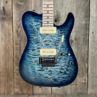 SOLD - Tom Anderson Guitarworks Top T Semi Hollow 2022 Natural Artic Blue Burst - Mahar's Vintage Guitars