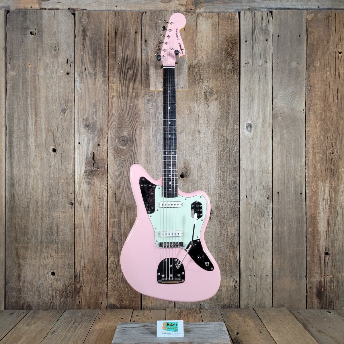 Squier 2022 Classic Vibe Jaguar Shell Pink Matching Headstock Electric Guitar - Mahar's Vintage Guitars